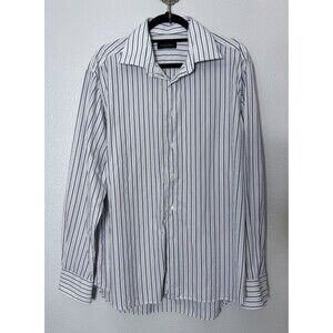 Canali  Striped  French Cuff Dress Shirt Italy  Size 42 -16 1/2